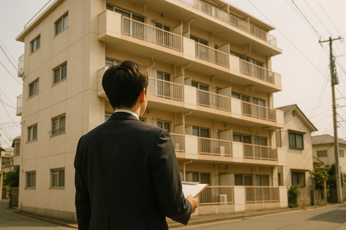 収益物件の現地調査に向かう担当者